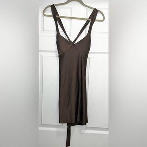 Lovely Day Strapless Brown Dress